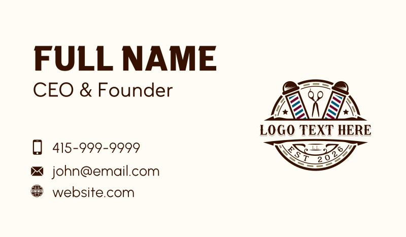 Barber Haircut Hairstylist Business Card
